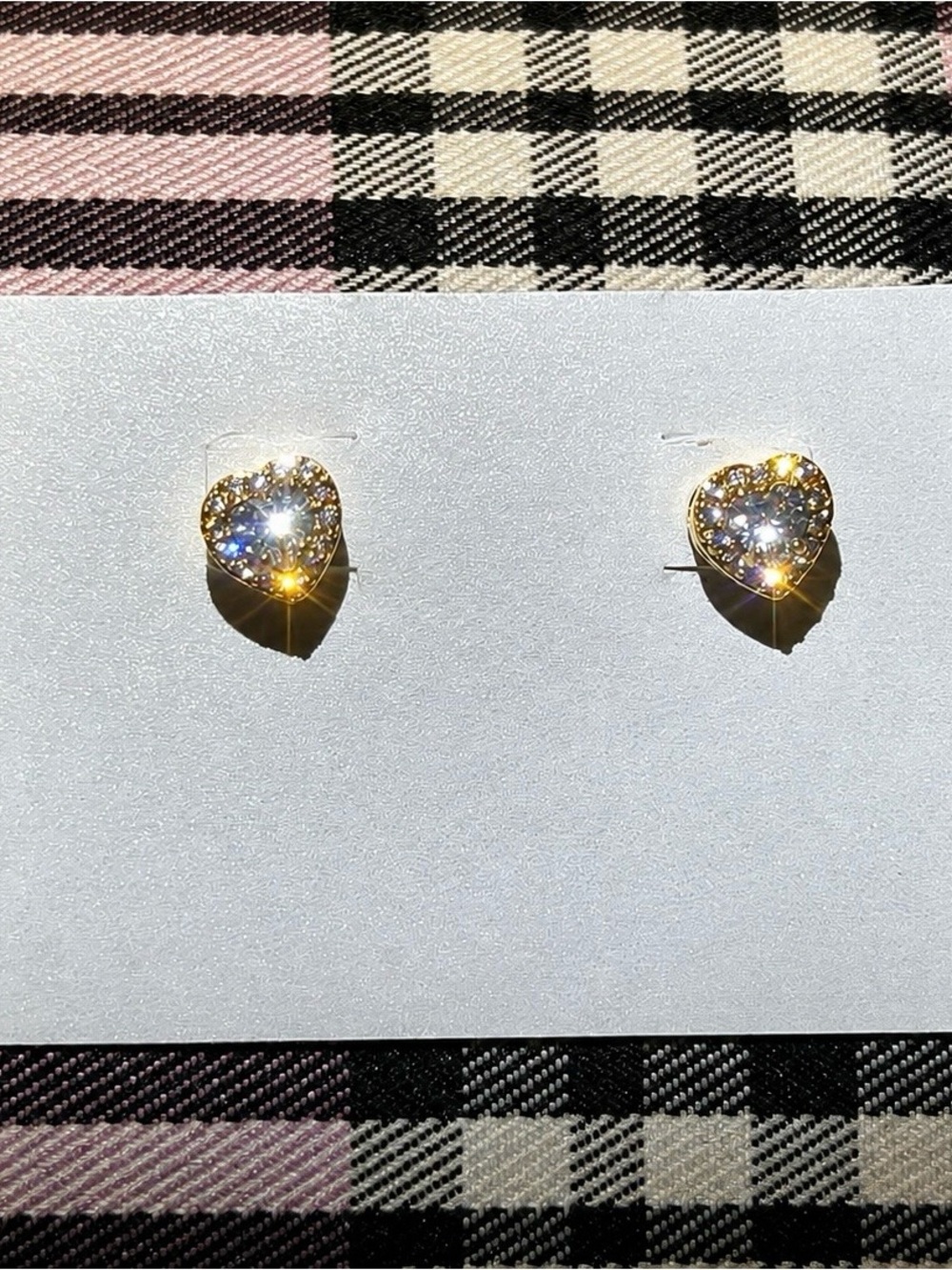 Gold-Tone Diamonisse Heart Stud Earrings